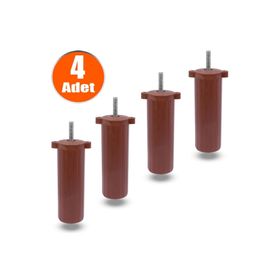 Badem10 M8 Civata Ayarlı Kahverengi Ayak 14 cm 4 Adet Kanepe Baza Koltuk Destek Ayağı