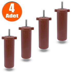 Badem10 M8 Civata Ayarlı Kahverengi Ayak 14 cm 4 Adet Kanepe Baza Koltuk Destek Ayağı