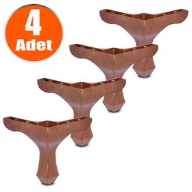 Badem10 M8 Civata Ayarlı Kahverengi Ayak 14 cm 4 Adet Kanepe Baza Koltuk Destek Ayağı