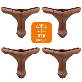 Badem10 M8 Civata Ayarlı Kahverengi Ayak 14 cm 4 Adet Kanepe Baza Koltuk Destek Ayağı