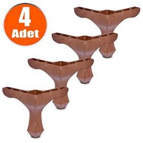 Badem10 M8 Civata Ayarlı Kahverengi Ayak 14 cm 4 Adet Kanepe Baza Koltuk Destek Ayağı
