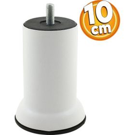 Badem10 M8 Civata Beyaz Metal Ayak 10 cm Mobilya Metal Kanepe Baza Koltuk Destek Ayağı