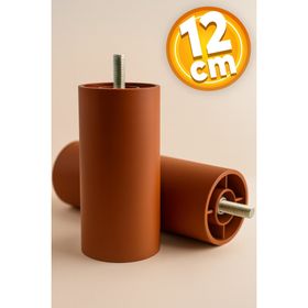 Badem10 M8 Civata Kahvrengi Ayak 12 cm Mobilya Kanepe Baza Koltuk Destek Ayağı