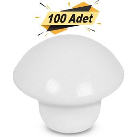 Badem10 Mantar Düğme 100 Adet Beyaz Çekmece Dolap Kapak Kulpu