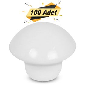 Badem10 Mantar Düğme 100 Adet Beyaz Çekmece Dolap Kapak Kulpu
