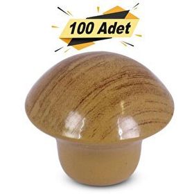 Badem10 Mantar Düğme 100 Adet Kayın Çekmece Dolap Kapak Kulpu