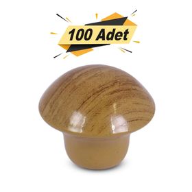 Badem10 Mantar Düğme 100 Adet Kayın Çekmece Dolap Kapak Kulpu