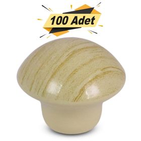 Badem10 Mantar Düğme Çam 100 Adet Çekmece Dolap Kapak Kulpu