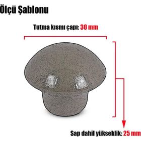 Badem10 Mantar Düğme Çam 100 Adet Çekmece Dolap Kapak Kulpu