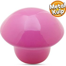Badem10 Mantar Düğme Çekmece Bebek Çocuk Genç Odası Dolap Kapak Pembe Metal Kulp