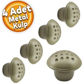 Badem10 Mantar Düğme Saten 4 Adet Çekmece Dolap Kapak Kulbu