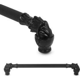 Badem10 Mat Siyah Metal 224 mm Mobilya Dolap Kapak Çekmece Kulpu