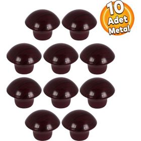 Badem10 Maun Metal Mantar Düğme 10 Adet Kapak Kulbu