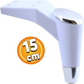 Badem10 Maya Lüks 15 cm Beyaz Krom Baza Mobilya Kanepe Sehpa TV Ünitesi Koltuk Ayağı