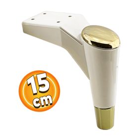 Badem10 Maya Lüks 15 cm Krem Gold Baza Mobilya Kanepe Sehpa TV Ünitesi Koltuk Ayağı