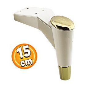 Badem10 Maya Lüks 15 cm Krem Gold Baza Mobilya Kanepe Sehpa TV Ünitesi Koltuk Ayağı