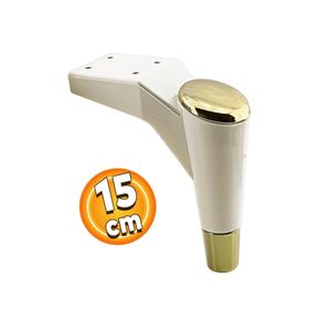 Badem10 Maya Lüks 15 cm Krem Gold Baza Mobilya Kanepe Sehpa TV Ünitesi Koltuk Ayağı