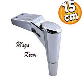 Badem10 Maya Lüks 15 cm Krom Baza Mobilya Kanepe Sehpa Tv Ünitesi Koltuk Ayağı