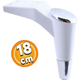 Badem10 Maya Lüks 18 cm Beyaz Krom Baza Mobilya Kanepe Sehpa TV Ünitesi Koltuk Ayağı