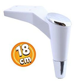 Badem10 Maya Lüks 18 cm Beyaz Krom Baza Mobilya Kanepe Sehpa TV Ünitesi Koltuk Ayağı