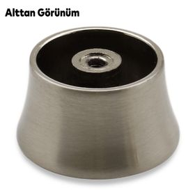 Badem10 Mayra Düğme Çekmece Dolap Kapak İnox Metal Kulp