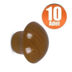 Badem10 Meşe 10 Adet Nobel Mantar Düğme Kulp Çekmece Dolap Kapak Kulbu