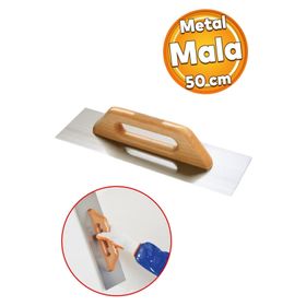 Badem10 Metal Ahşap Sap Sağlam Alçı Mala 50 cm Harç Derz Sıva Yüzey Duvar Düzleştirme Saten Fugas Malası