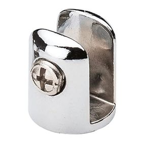 Badem10 Metal Yuvarlak Cam Etejer Menteşesi Krom Metal Vidalı 10 mm 4 Adet Raf Tutucu