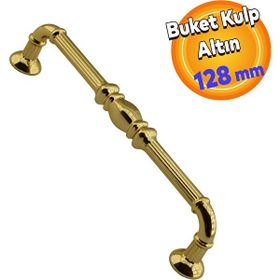 Badem10 Metax Buket Mobilya Mutfak Dolabı Çekmece Dolap Kapak Altın 128 mm Metal Kulp