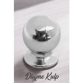 Badem10 Misket Düğme Krom Metal Çekmece Dolap Kapak Kulbu