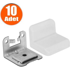 Badem10 Mobilya Dolap Askı Elemanı Montaj Bağlantı Beyaz 10 Adet Sabitleme Demiri
