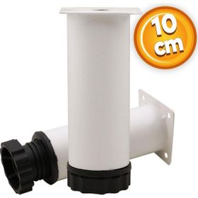 Badem10 Mobilya Kanepe Baza Koltuk Destek Ayağı Ayarlanabilir 10 cm Beyaz Metal Ayak