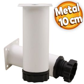 Badem10 Mobilya Kanepe Baza Koltuk Destek Ayağı Ayarlanabilir 10 cm Beyaz Metal Ayak