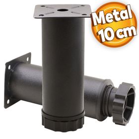 Badem10 Mobilya Kanepe Baza Koltuk Destek Ayağı Ayarlanabilir 10 cm Siyah Metal Ayak