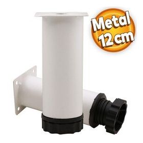 Badem10 Mobilya Kanepe Baza Koltuk Destek Ayağı Ayarlanabilir 12 cm Beyaz Metal Ayak
