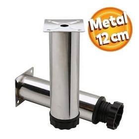 Badem10 Mobilya Kanepe Baza Koltuk Destek Ayağı Ayarlanabilir 12 cm Krom Metal Ayak