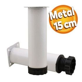Badem10 Mobilya Kanepe Baza Koltuk Destek Ayağı Ayarlanabilir 15 cm Beyaz Metal Ayak