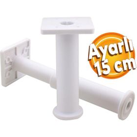 Badem10 Mobilya Kanepe Baza Koltuk Destek Ayağı Ayarlanabilir 15 cm Beyaz Metal Ayak