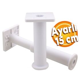 Badem10 Mobilya Kanepe Baza Koltuk Destek Ayağı Ayarlanabilir 15 cm Beyaz Metal Ayak