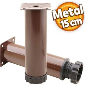 Badem10 Mobilya Kanepe Baza Koltuk Destek Ayağı Ayarlanabilir 15 cm Kahverengi Metal Ayak