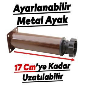 Badem10 Mobilya Kanepe Baza Koltuk Destek Ayağı Ayarlanabilir 15 cm Kahverengi Metal Ayak