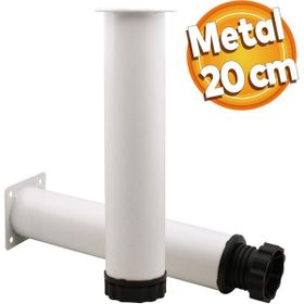 Badem10 Mobilya Kanepe Baza Koltuk Destek Ayağı Ayarlanabilir 20 cm Beyaz Metal Ayak