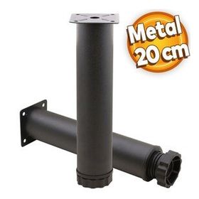 Badem10 Mobilya Kanepe Baza Koltuk Destek Ayağı Ayarlanabilir 20 cm Siyah Metal Ayak