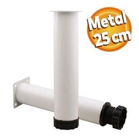 Badem10 Mobilya Kanepe Baza Koltuk Destek Ayağı Ayarlanabilir 25 cm Beyaz Metal Ayak
