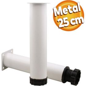 Badem10 Mobilya Kanepe Baza Koltuk Destek Ayağı Ayarlanabilir 25 cm Beyaz Metal Ayak
