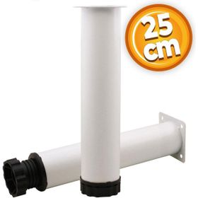 Badem10 Mobilya Kanepe Baza Koltuk Destek Ayağı Ayarlanabilir 25 cm Beyaz Metal Ayak