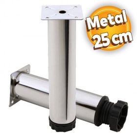 Badem10 Mobilya Kanepe Baza Koltuk Destek Ayağı Ayarlanabilir 25 cm Krom Metal Ayak