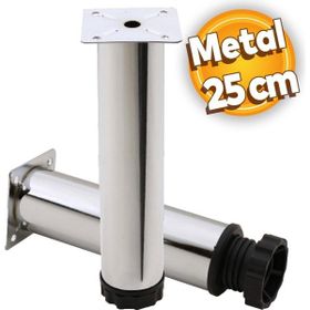 Badem10 Mobilya Kanepe Baza Koltuk Destek Ayağı Ayarlanabilir 25 cm Krom Metal Ayak