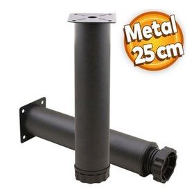 Badem10 Mobilya Kanepe Baza Koltuk Destek Ayağı Ayarlanabilir 25 cm Siyah Metal Ayak
