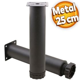 Badem10 Mobilya Kanepe Baza Koltuk Destek Ayağı Ayarlanabilir 25 cm Siyah Metal Ayak